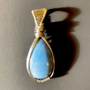 Blue Opal Pendant - hand made